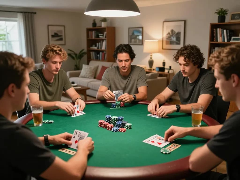 MAY88 poker night with friends showcasing strategic gameplay and vibrant atmosphere.