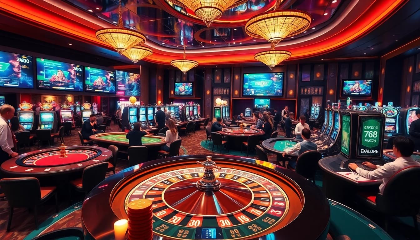 Players enjoying exciting games at pg 88 casino, showcasing vibrant atmosphere and engaging activities.