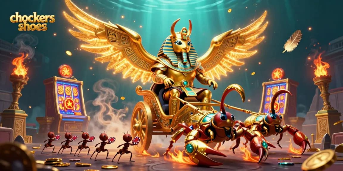 Engage in thrilling gameplay with chockers shoes amidst vibrant casino-themed elements and animated action.
