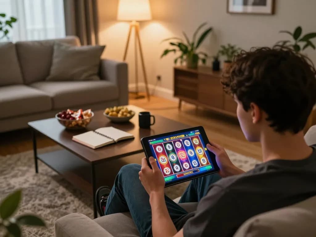 Pemain menikmati slot toto di tablet di rumah, melacak strategi dalam suasana yang nyaman.