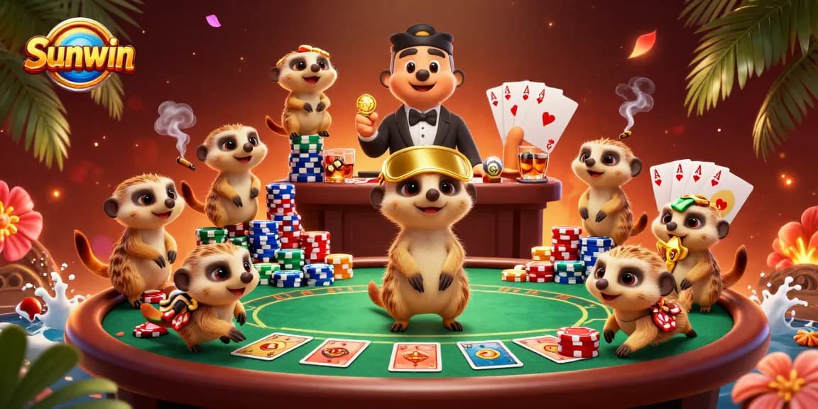 Join the fun at Sunwin with meerkats running an exciting casino operation!