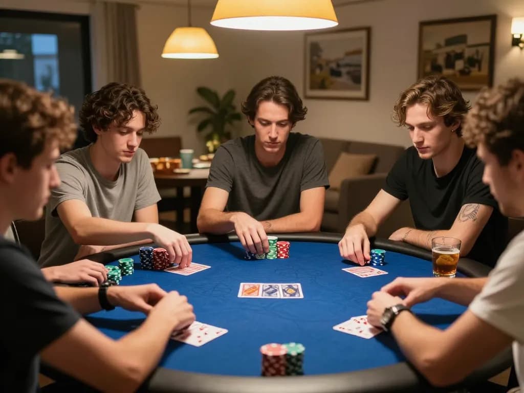 Engage in gamebaidoithuong8 during a friendly home poker night with friends, showcasing strategy and fun.