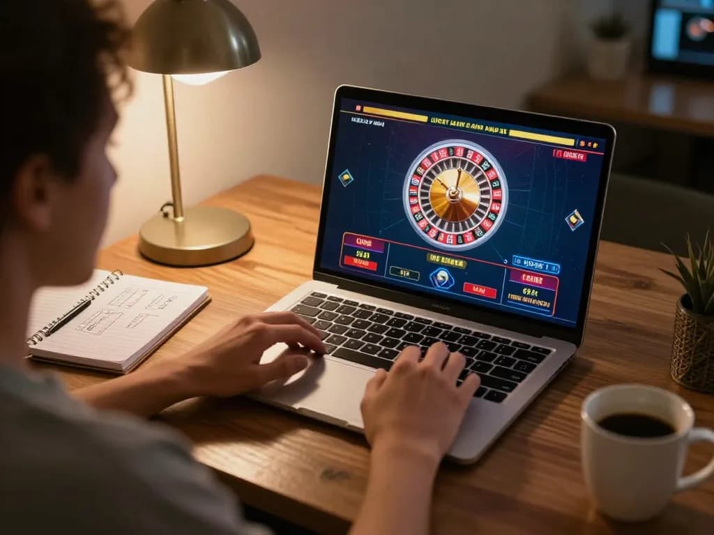 Engaging user playing live dealer games on keonhacai platform with warm homely ambiance.