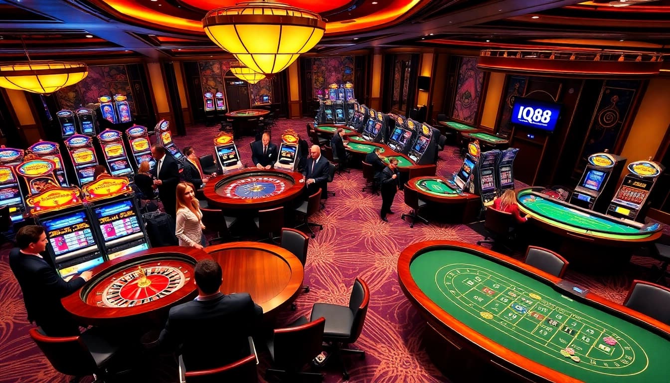 Experience excitement at iq88's luxury casino with vibrant games and professional dealers.