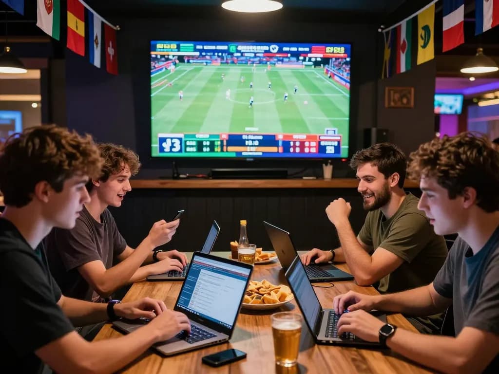 Exciting sports betting scene with fabet enthusiasts engaging in live game action.