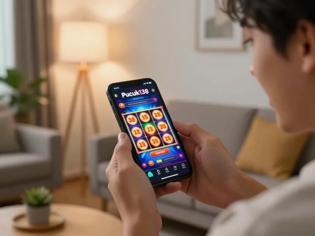 Pucuk138 app in action on smartphone during an exciting online slot game session