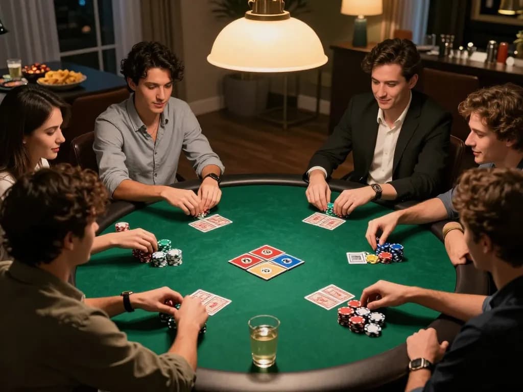 Enjoying a friendly poker game night with GO99 strategies and colorful chips.