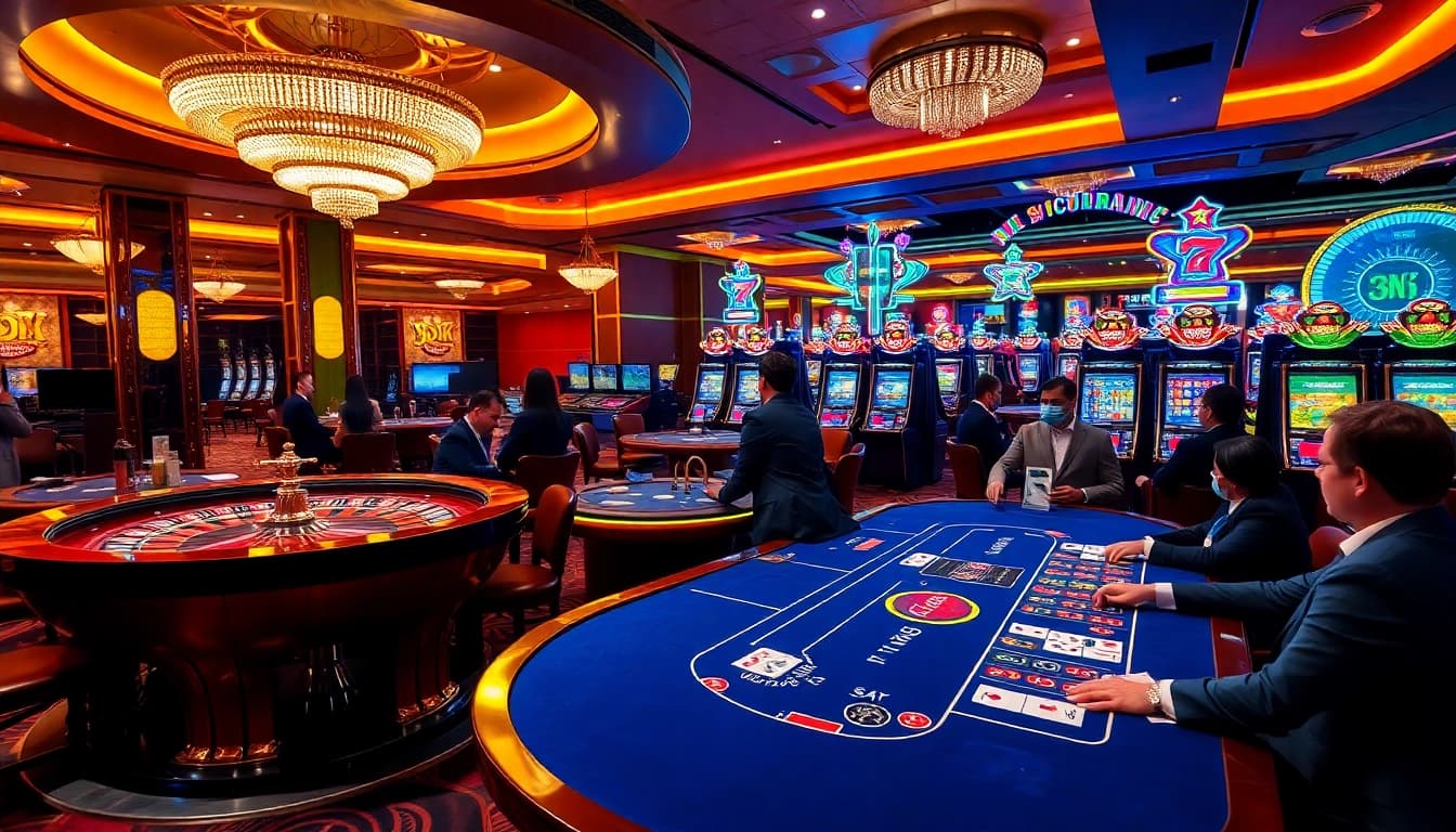 Experience an energetic casino setting at uu88 with exciting games and vibrant atmosphere.