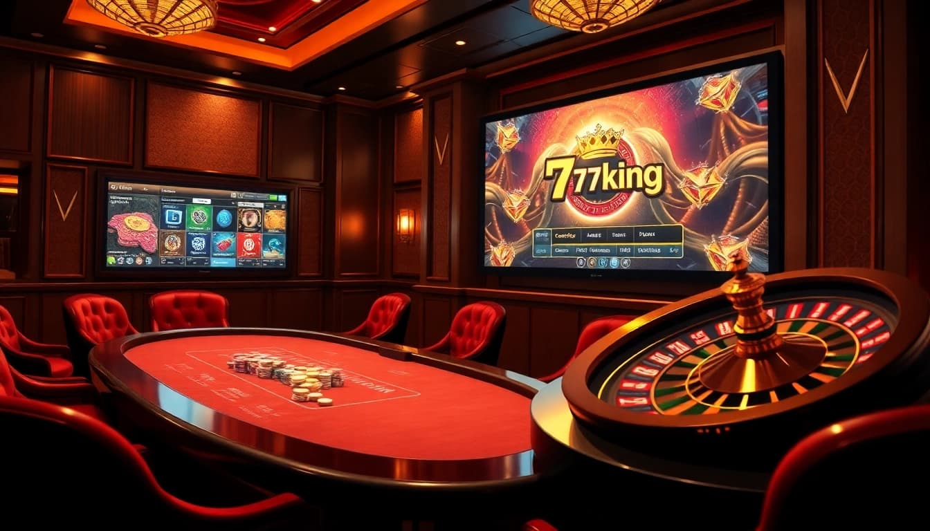 Experience the thrill of 79King with vibrant casino tables and exciting gambling elements.