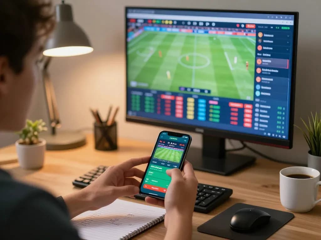 Engaging mobile betting action on Link truy cập Lucky88 displayed on smartphone while watching live sports.