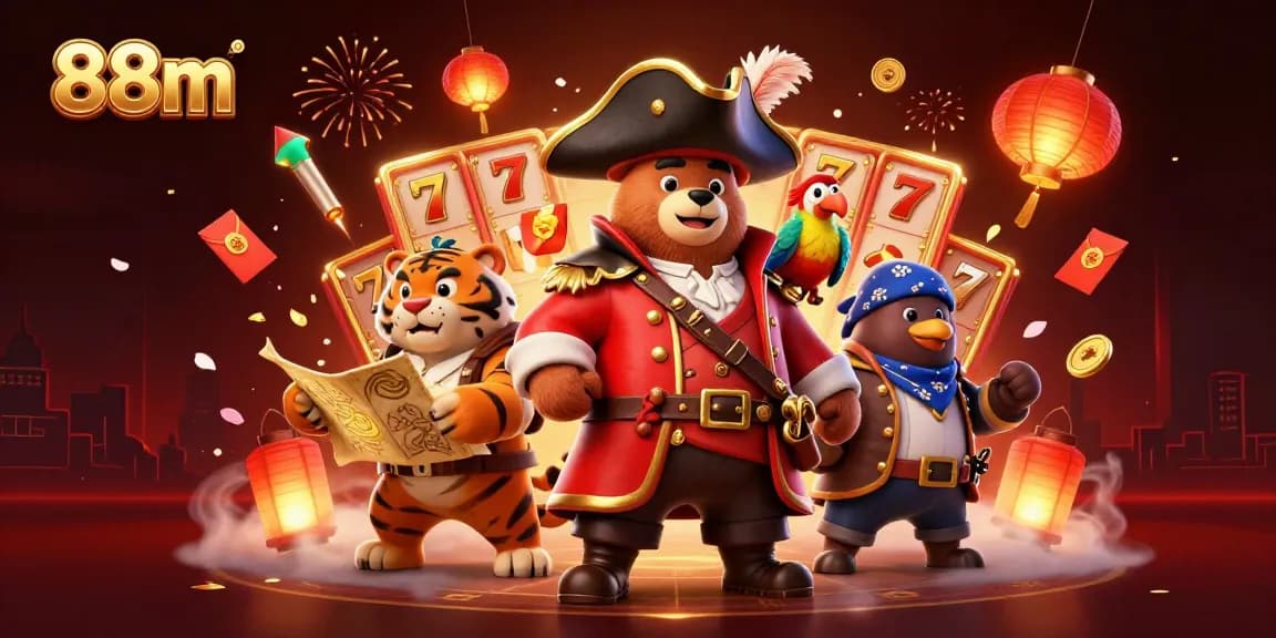 Spin the reels at 88m with a pirate captain bear, tiger first mate, and golden treasures.