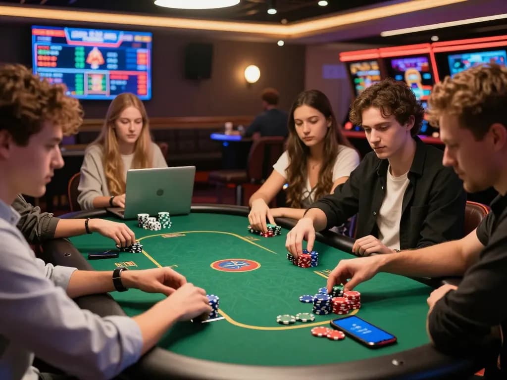 Exciting TR88 casino gaming scene with players at a poker table in a vibrant atmosphere.