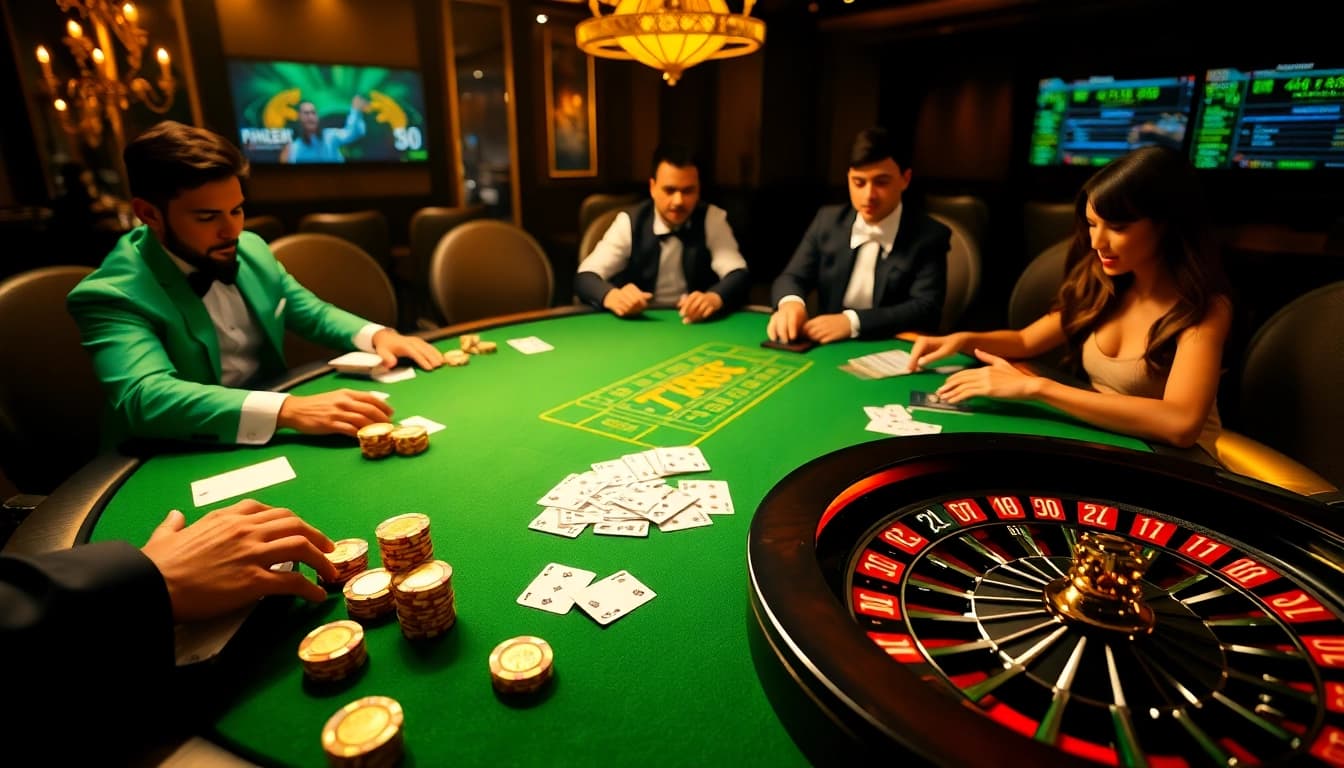 Engage in TR88's vibrant casino experience featuring exciting poker action and lavish decor.