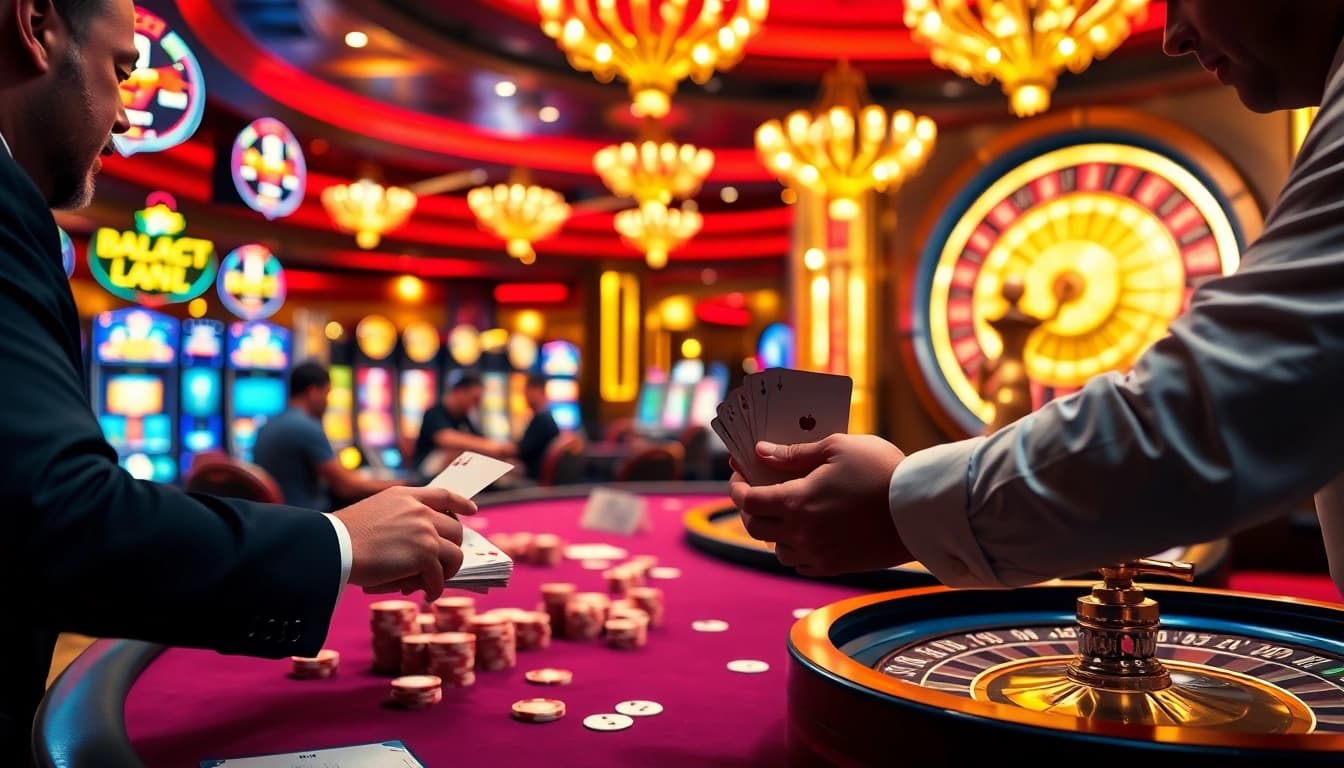 Experience the excitement of gambling with HU88 poker action at a luxury casino table.