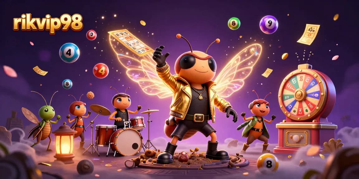 Experience thrilling gameplay at rikvip98 with colorful lottery elements and vibrant casino characters.