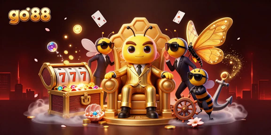 Engage in exhilarating wins at go 88 with a vibrant 3D cartoon illustration showcasing lively casino elements.