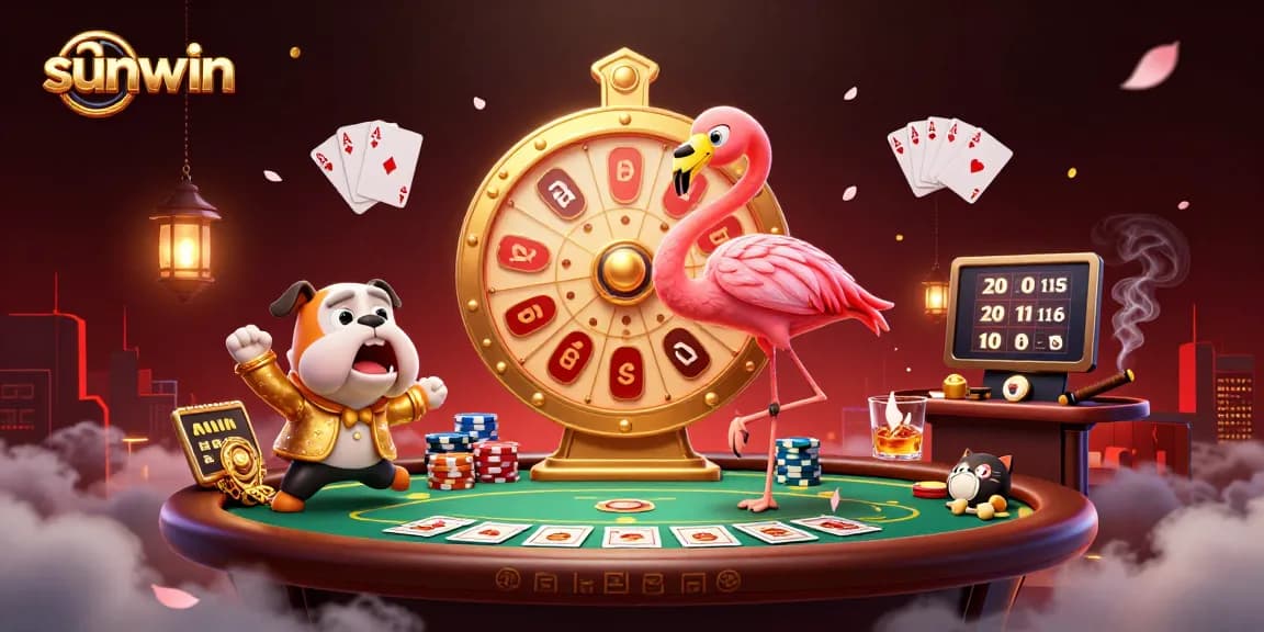 Engage with thrilling games at Sunwin, featuring interactive prize wheels and dynamic casino elements.