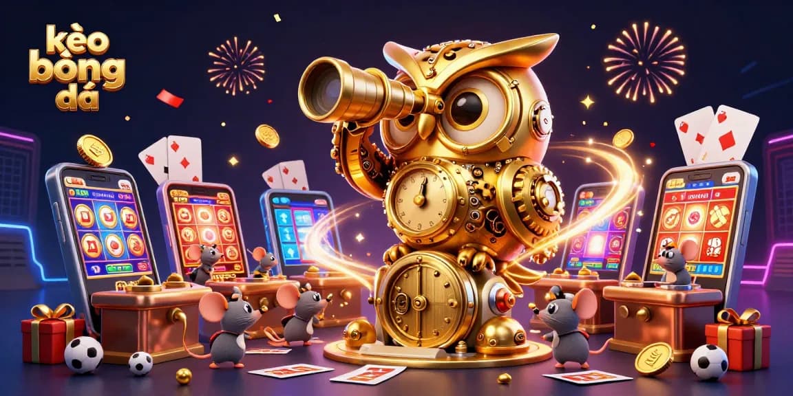 Engage in exhilarating kèo bóng đá action as the clockwork owl surveys the betting scene.