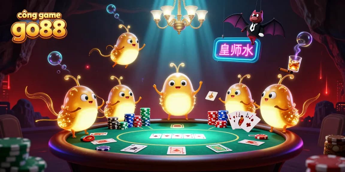 Experience thrilling games at cổng game go88 with vibrant 3D characters illuminating the casino.