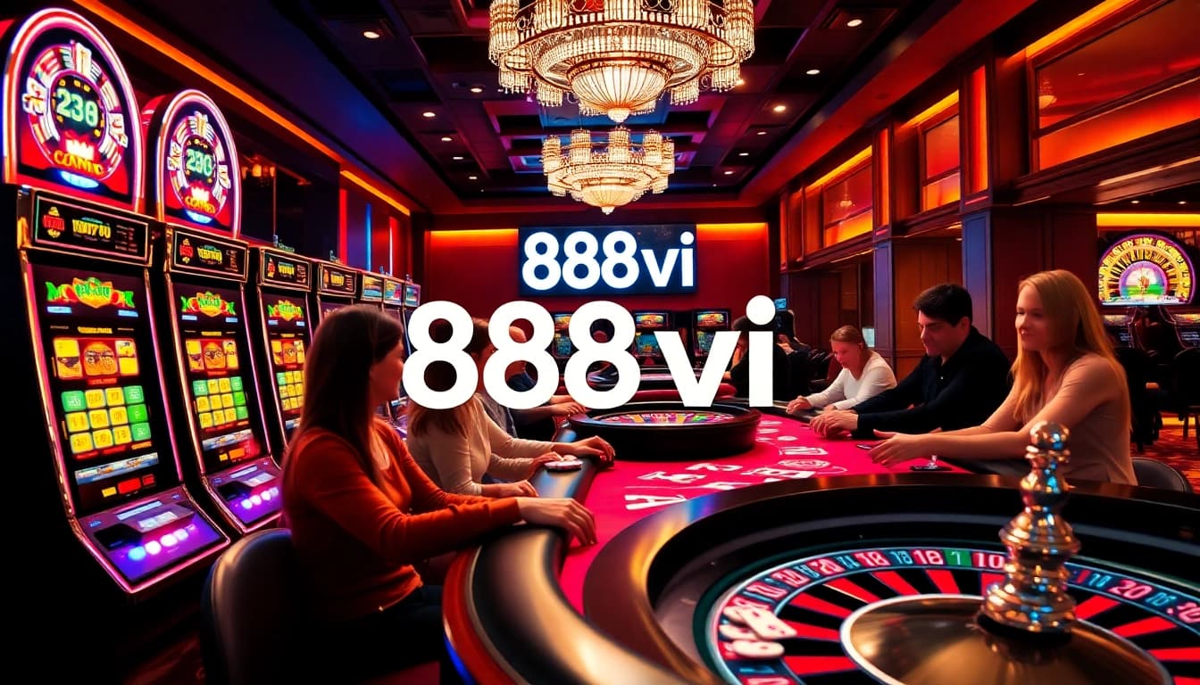 Experience the excitement of casino gaming at 888vi with vibrant slot machines and engaging table games.