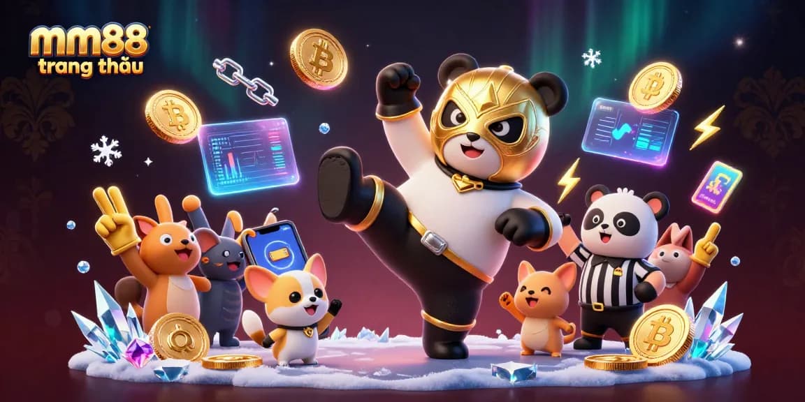 Experience thrilling gameplay at mm88 trang chủ with 3D cartoon characters in a vibrant casino illustration.