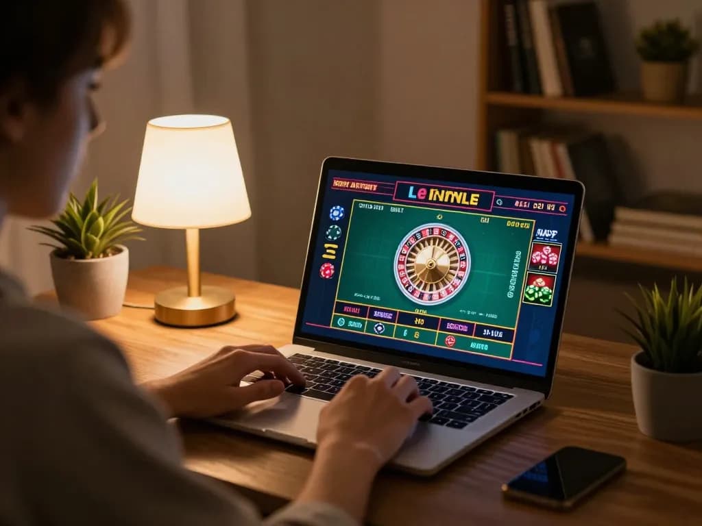 Engaging in a live dealer roulette game at f8bet through a cozy home setup.