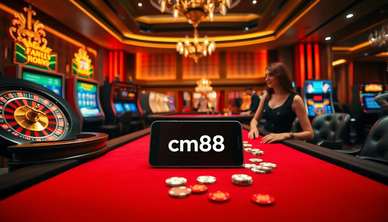 Experience the thrill of gambling with cm88 at a luxurious casino table filled with action and excitement.
