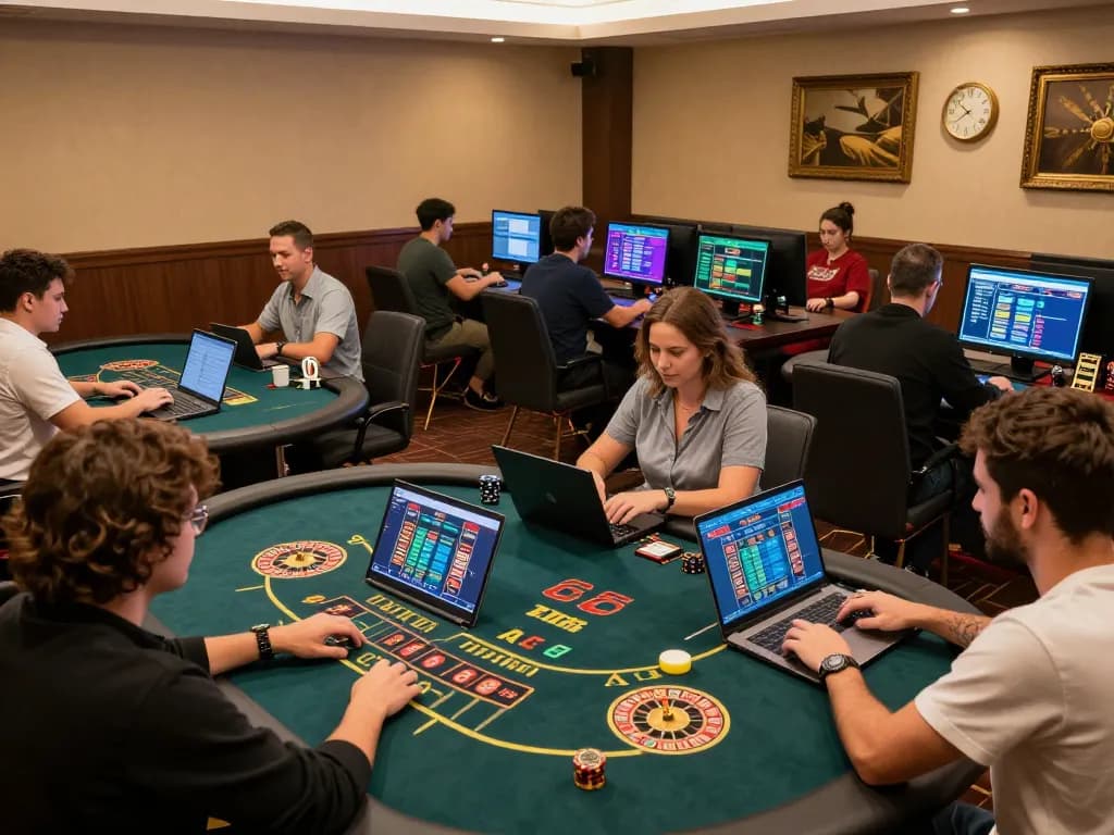 Players enjoy engaging games in the TR88 online casino atmosphere, showcasing excitement and strategy.
