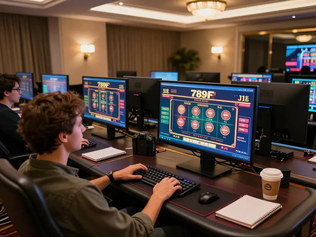 Experience the excitement of 789F online gaming with a player engaged in casino action.