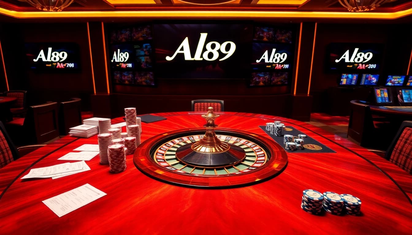 Alo 789 gaming scene with poker chips and a roulette wheel, inviting players to stake bets.