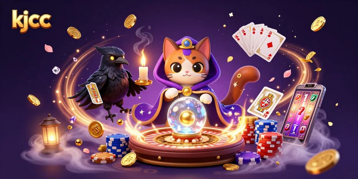 Players enjoy thrilling moments at KJCC online gaming, featuring vibrant casino characters and dynamic game elements.