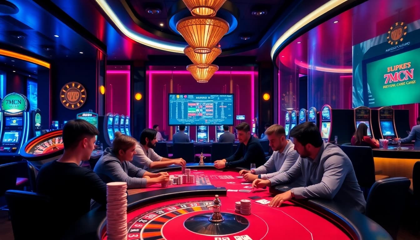 Experience thrilling gameplay and betting insights with 7mcn at a luxury casino table.