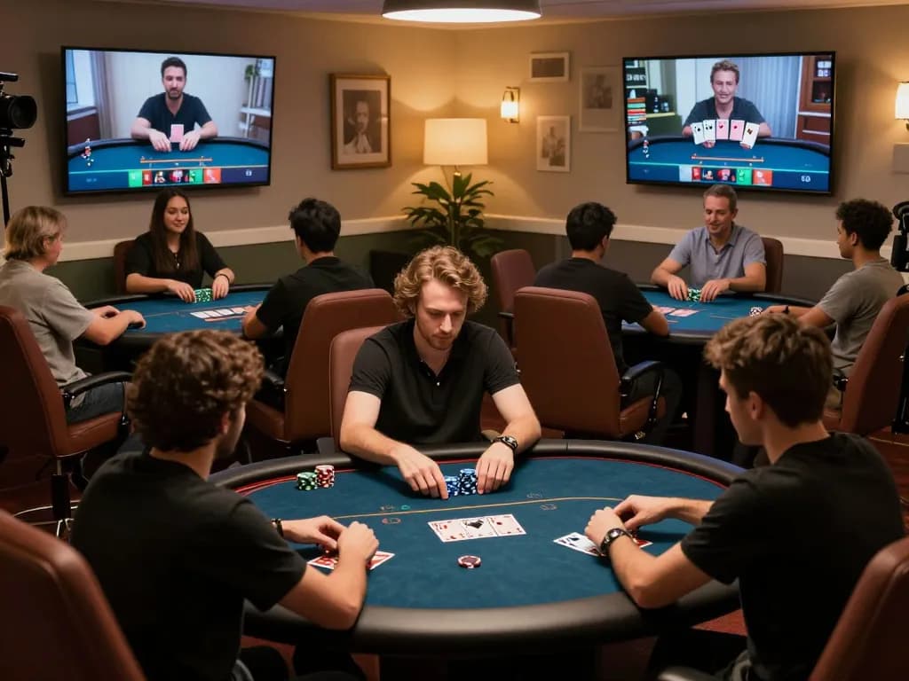 Players engaging in strategic online poker action at xi88 with visible cards and chips.