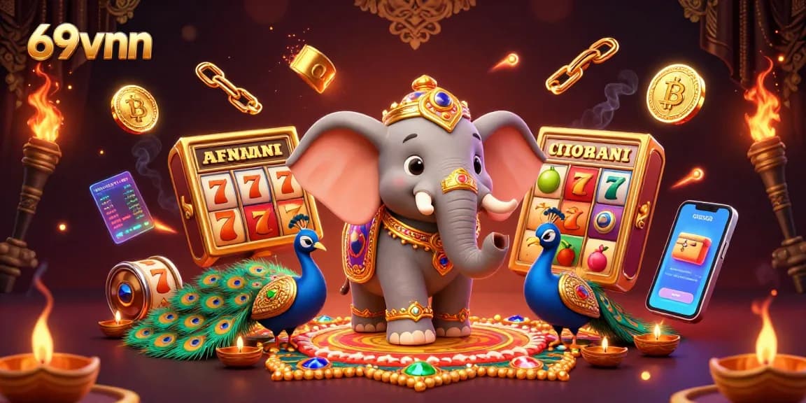 Experience 69vnn exhilaration with a vibrant casino scene featuring colorful gaming elements.