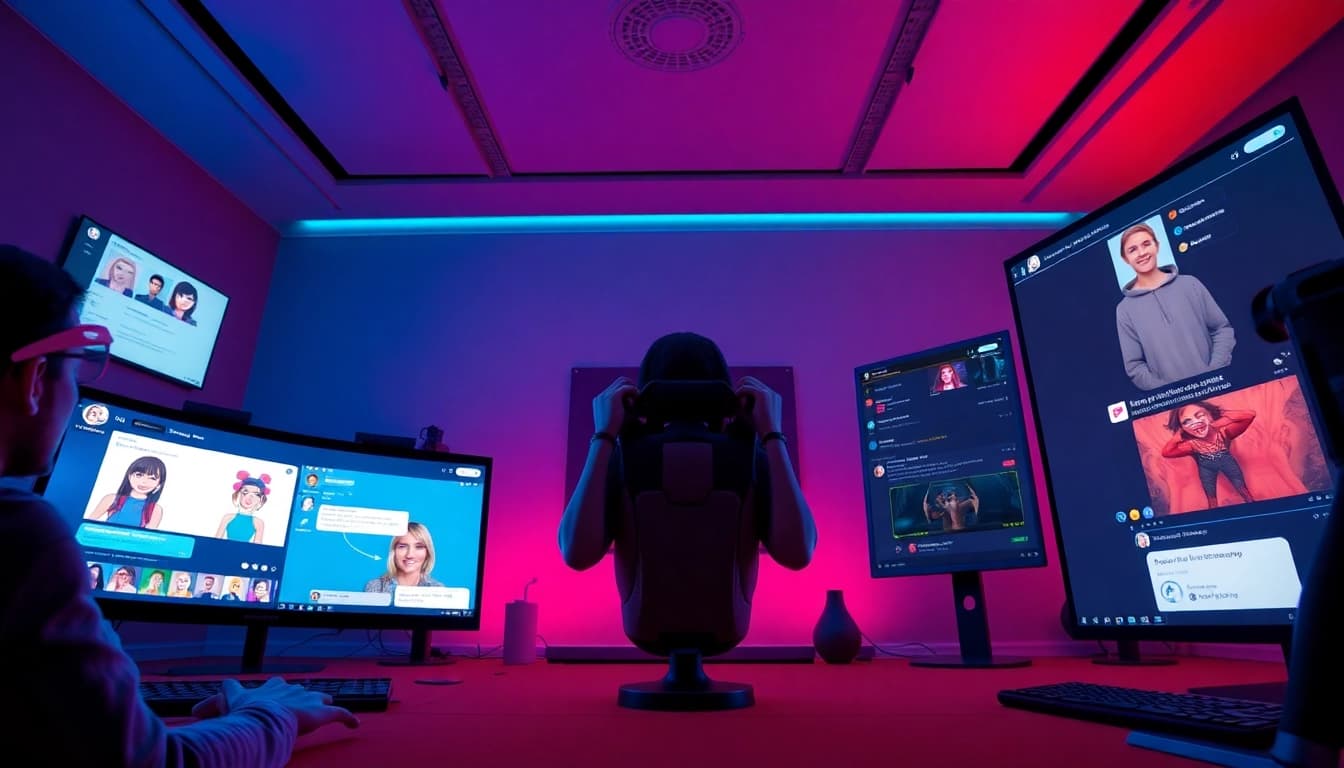 Explore captivating interactions on NSFW AI platforms with diverse character avatars and engaging chat windows.