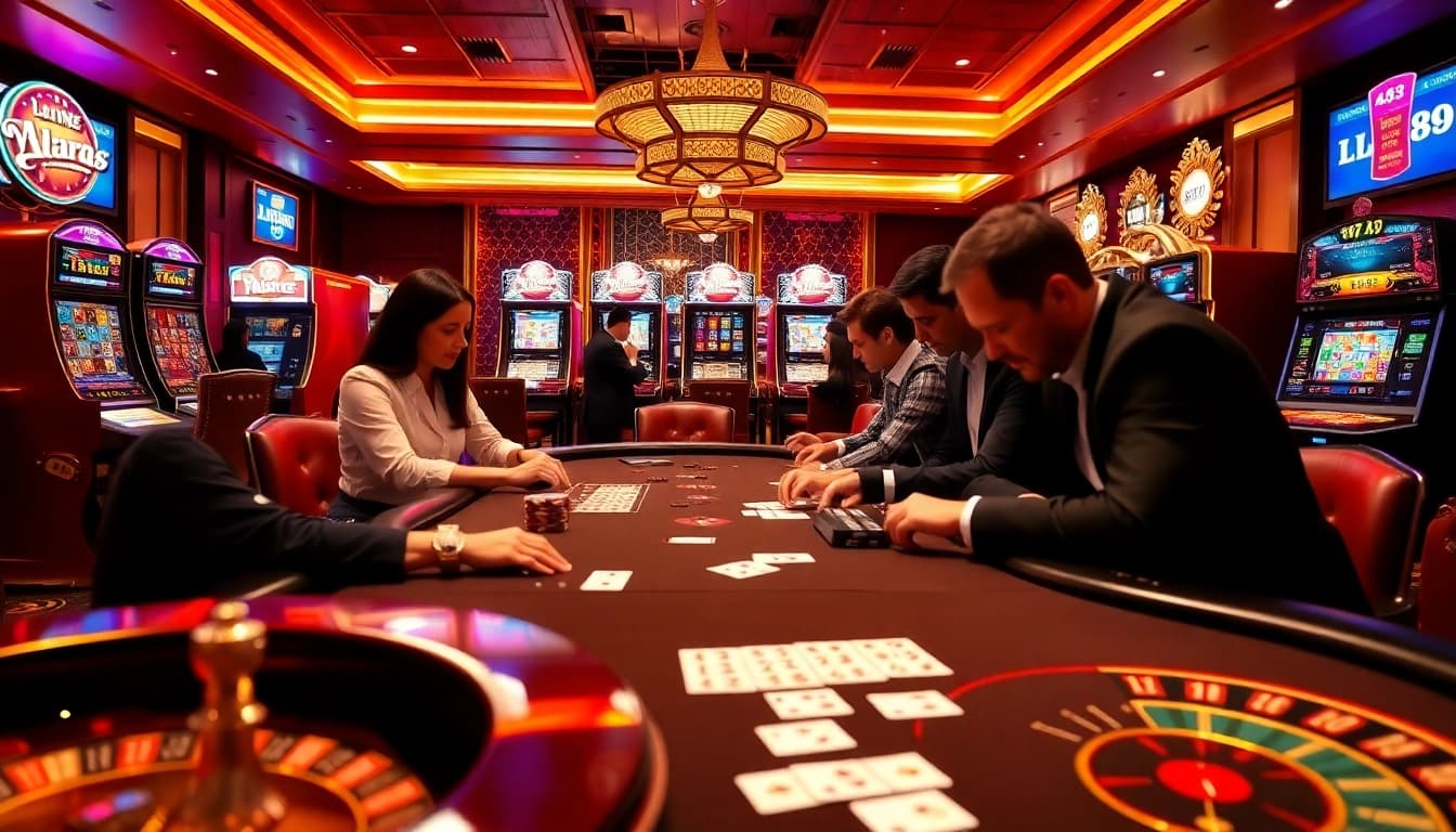Experience exciting gameplay at lv88 with poker tables and vibrant slot machines.