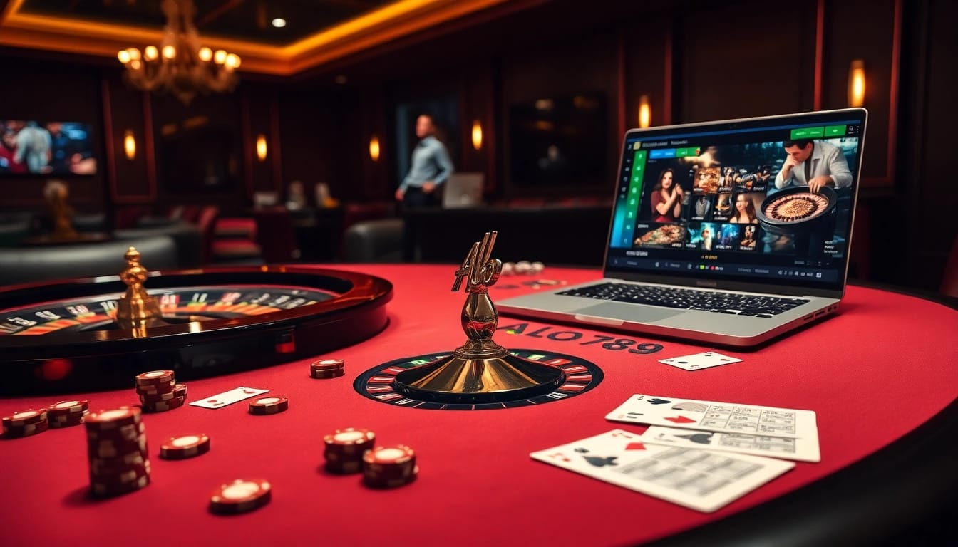 Gamble with the Alo 789 logo at a luxurious casino table full of action.
