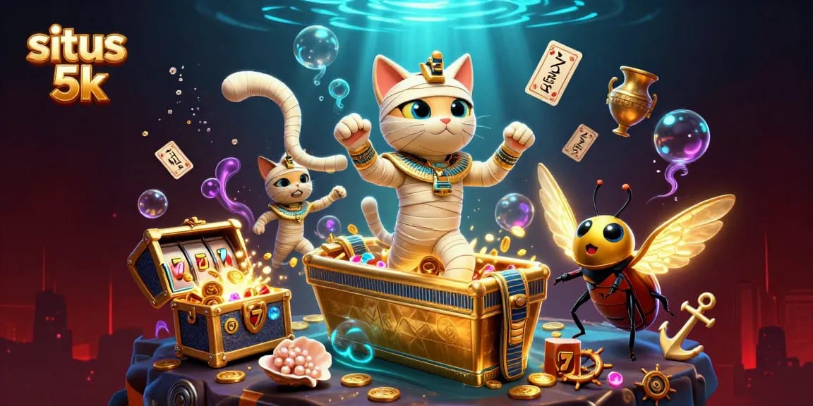 Experience the excitement of situs 5k with thrilling slot reels and ancient Egyptian characters.
