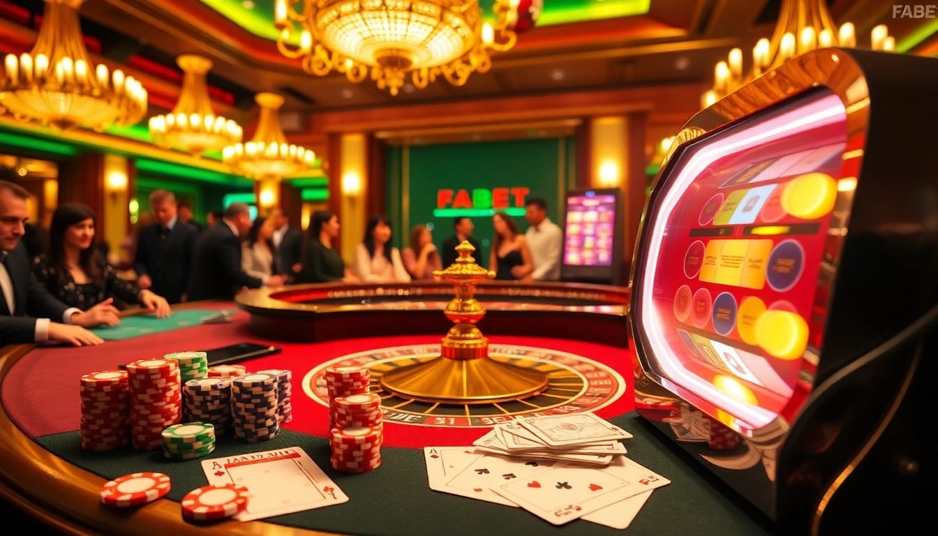 Experience thrilling gameplay at FABET with vibrant casino tables and exciting betting action.