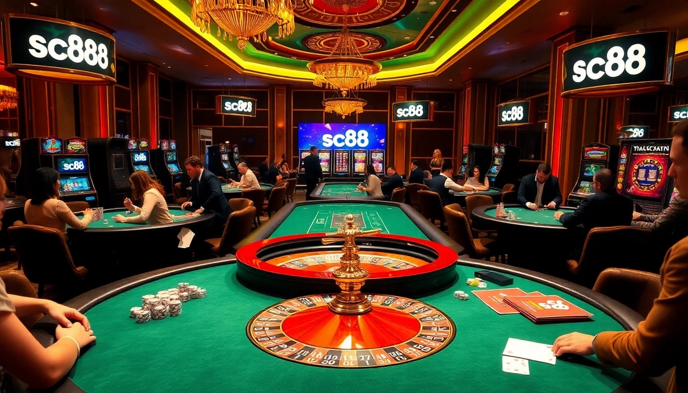 Excited players engaging in a high-stakes game at the SC88 casino.