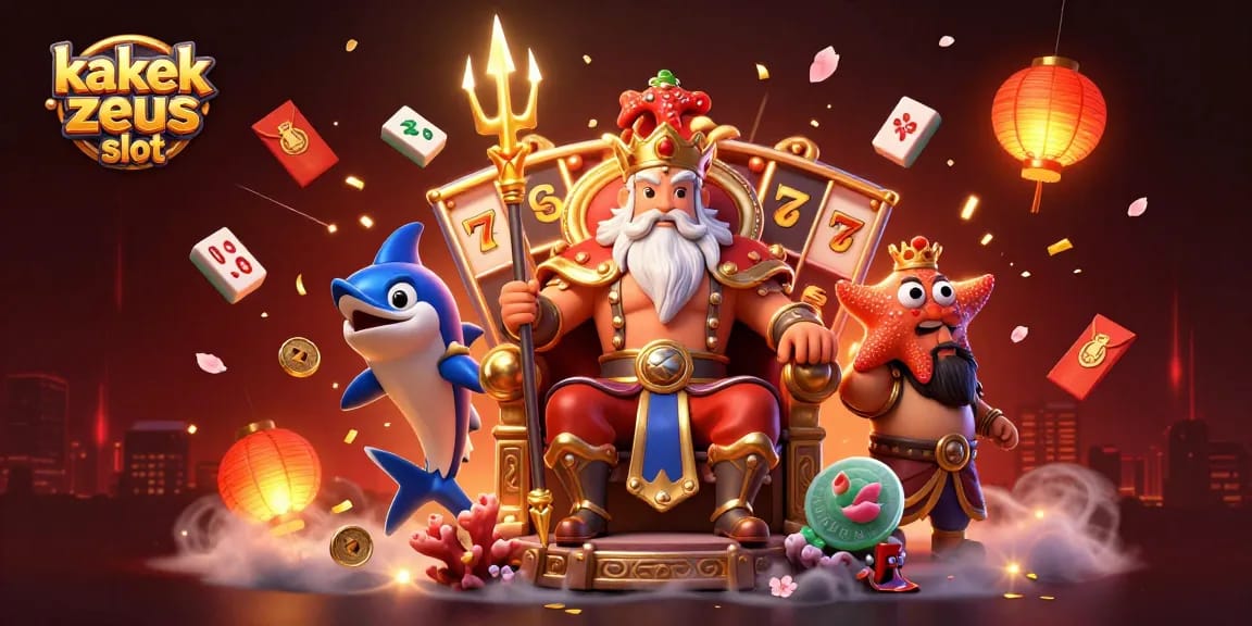 Experience the excitement of kakek zeus slot in this vibrant 3D illustration of luck and jackpot