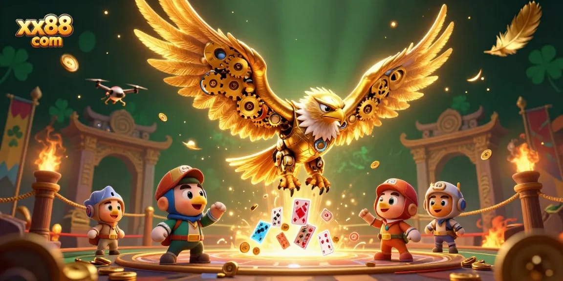 Experience exhilarating gameplay at xx88 com with stunning 3D casino visuals and dynamic golden eagles.