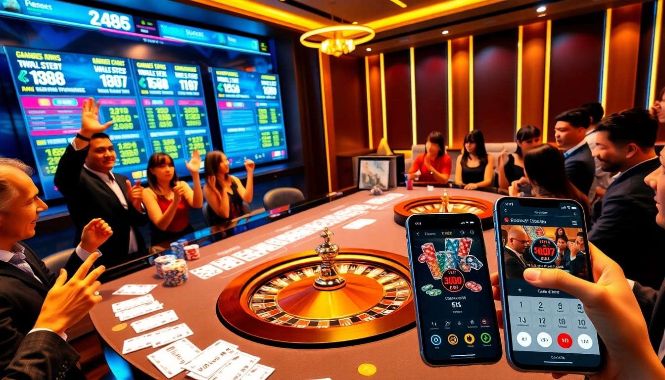 Experience the thrill of betting with the TA88 app at a luxurious casino table filled with excitement.