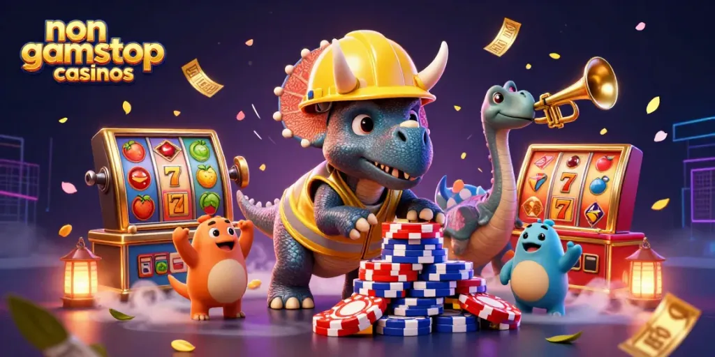 Enjoy thrilling games at non gamstop casinos featuring vibrant slot machines and engaging characters.