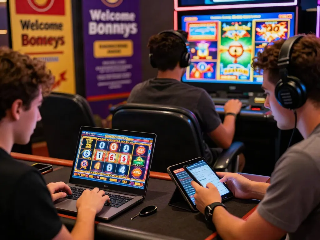 Players exploring various casino sites while engaging with exciting online slots and promotions.