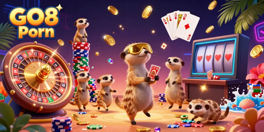 Engage in fun at the GO8 Porn casino with cartoon meerkats managing games and lively action.