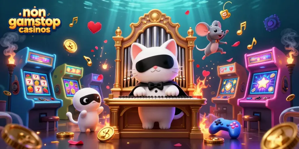 Experience thrilling gameplay at non gamstop casinos with vibrant characters and rich casino aesthetics.