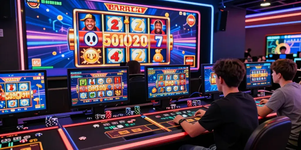 Engaging scene of players at digital casino sites showcasing exciting slot games