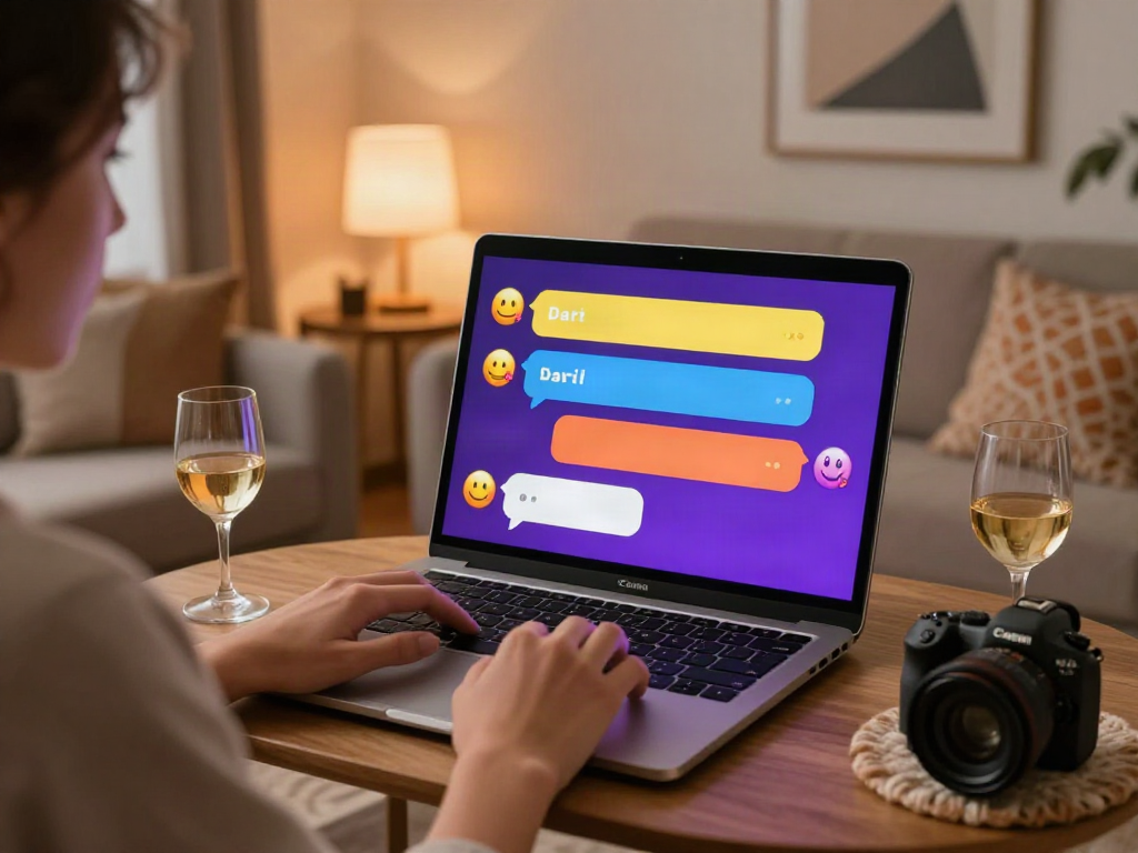Engaging AI chat porn experience on a sleek device in a cozy bedroom setting.