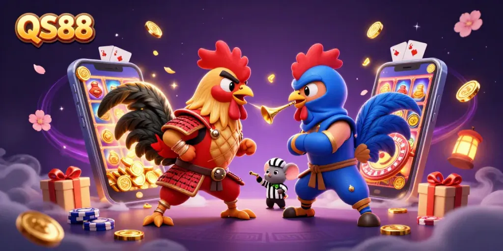 Experience thrilling gameplay at QS88 with dynamic rooster fighters and engaging gaming elements.